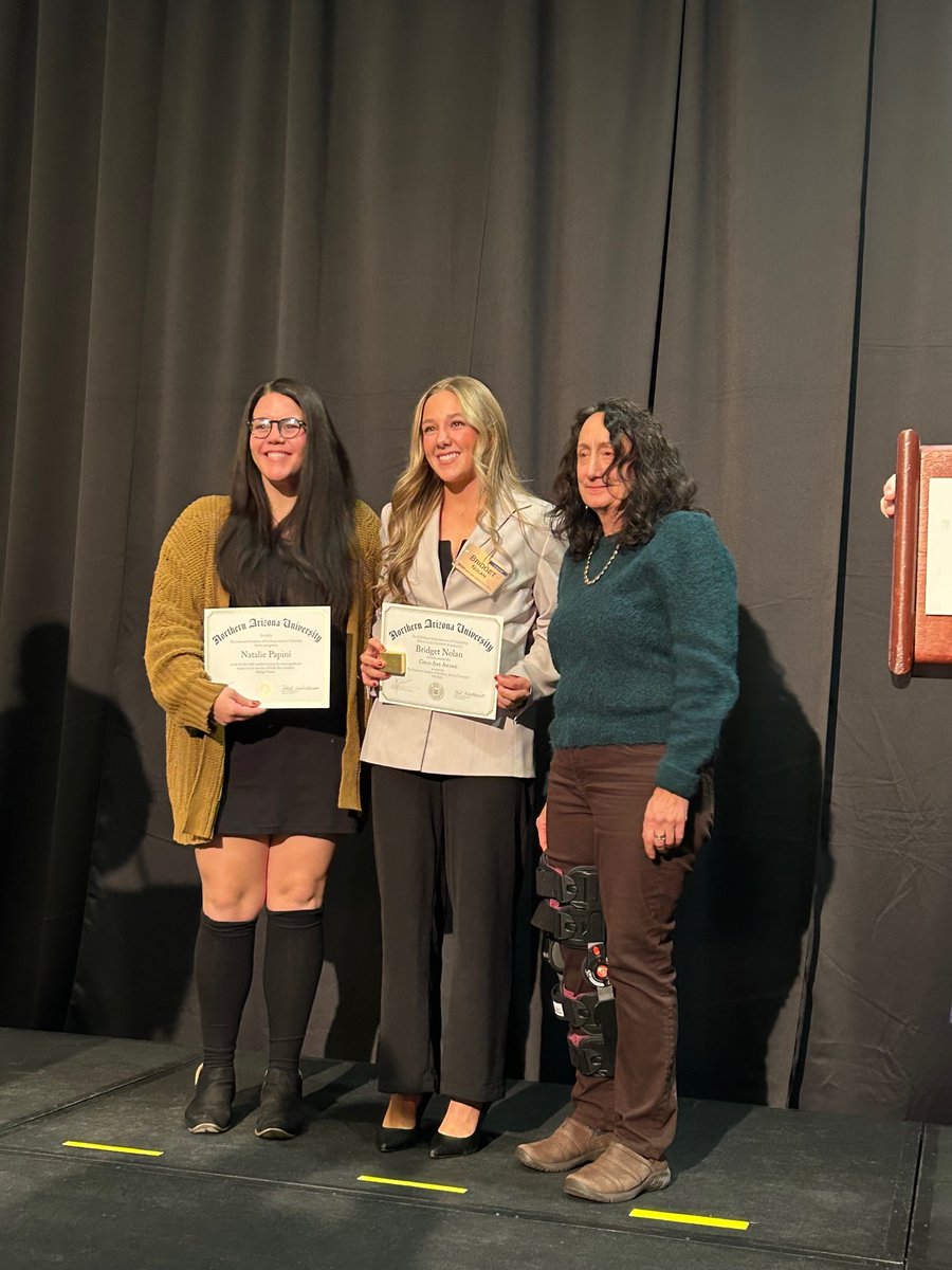 nauCHHS's tweet photo. Congratulations to the CHHS Gold Axe Award Winners, Bridget Nolan and Angel Tarango!

Both winners recognized Natalie Papini as their educator of influence, highlighting the significant impact of mentorship and guidance in shaping outstanding students within the CHHS program. https://t.co/ZtBiYkXRSb