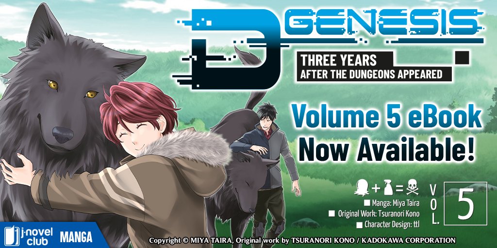 jnovelclub's tweet image. &quot;D-Genesis: Three Years after the Dungeons Appeared&quot; (Manga) Volume 5 eBook - Out Now

JNC: bit.ly/4e0Fubm
BOOKWALKER: bit.ly/3UojRuS
Amazon: bit.ly/48sIPiA
Google: 
Apple: bit.ly/3NGguvm
Kobo: bit.ly/3NDHNXf