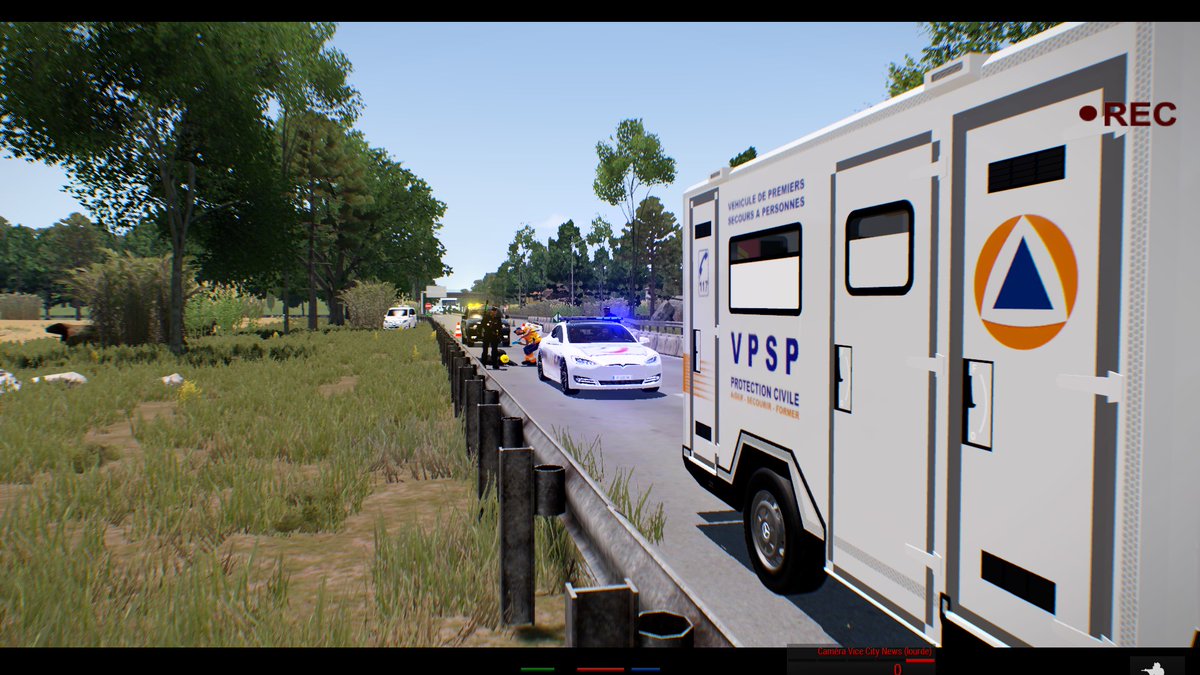 Trois hommes cours sur la 2 X 2