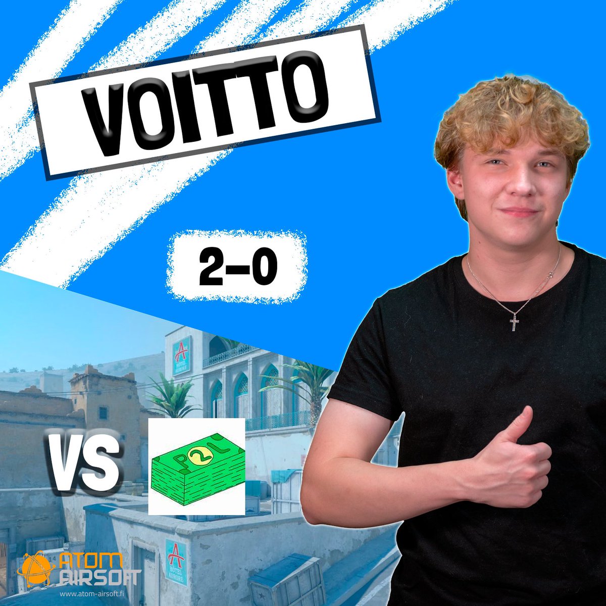 Ekasta pudotuspelistä nätti voitto taskuun!
de_dust2 | 13 - 8 W
de_nuke | 13 - 9 W
GG go next!!

#PELIÄ #esportsfi #CS2Suomi