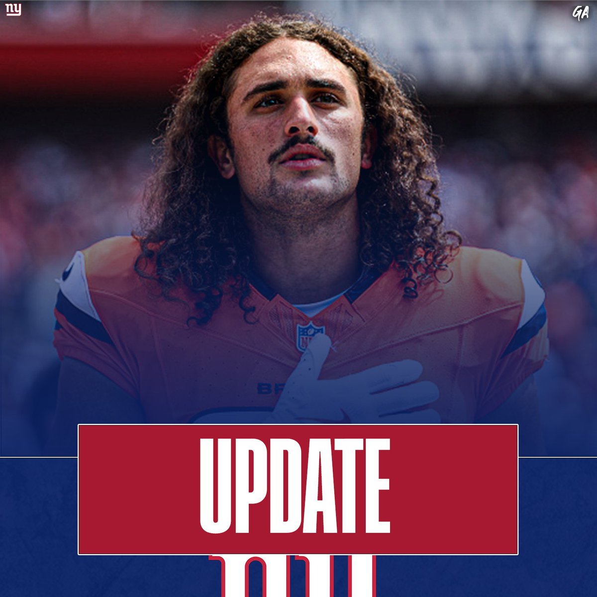 Nygarea1's tweet photo. ICYMI: The Giants claimed TE Greg Dulcich off waivers from the Broncos, per source. Welcome to the Giants, Greg! @Greg_Dulcich #GregDulcich #Giants100 #nygarea https://t.co/mp1xIXbLZY