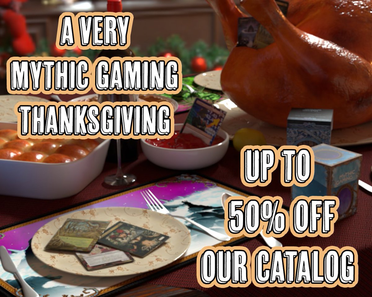 Enjoy a very Mythic Gaming Thanksgiving this season, with up to 50% off our whole catalog!

Visit us here!
altrslv.co/THKS2024

#magicthegathering #mtg #mtgalter #mtgart #mtgalters #magictcg #edh #altersleeves