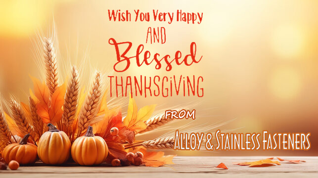 Thank you for your business and best wishes for the Thanksgiving season. 

We will be closed Thanksgiving and Friday; however we are always here for all your #Fastener needs. 

#Thanksgiving2024 #GoASF #FastenerNews #FastenerFamily