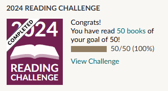 Officially reached my reading goal for the year! 50 books, 23,000 pages with a month to spare 😎