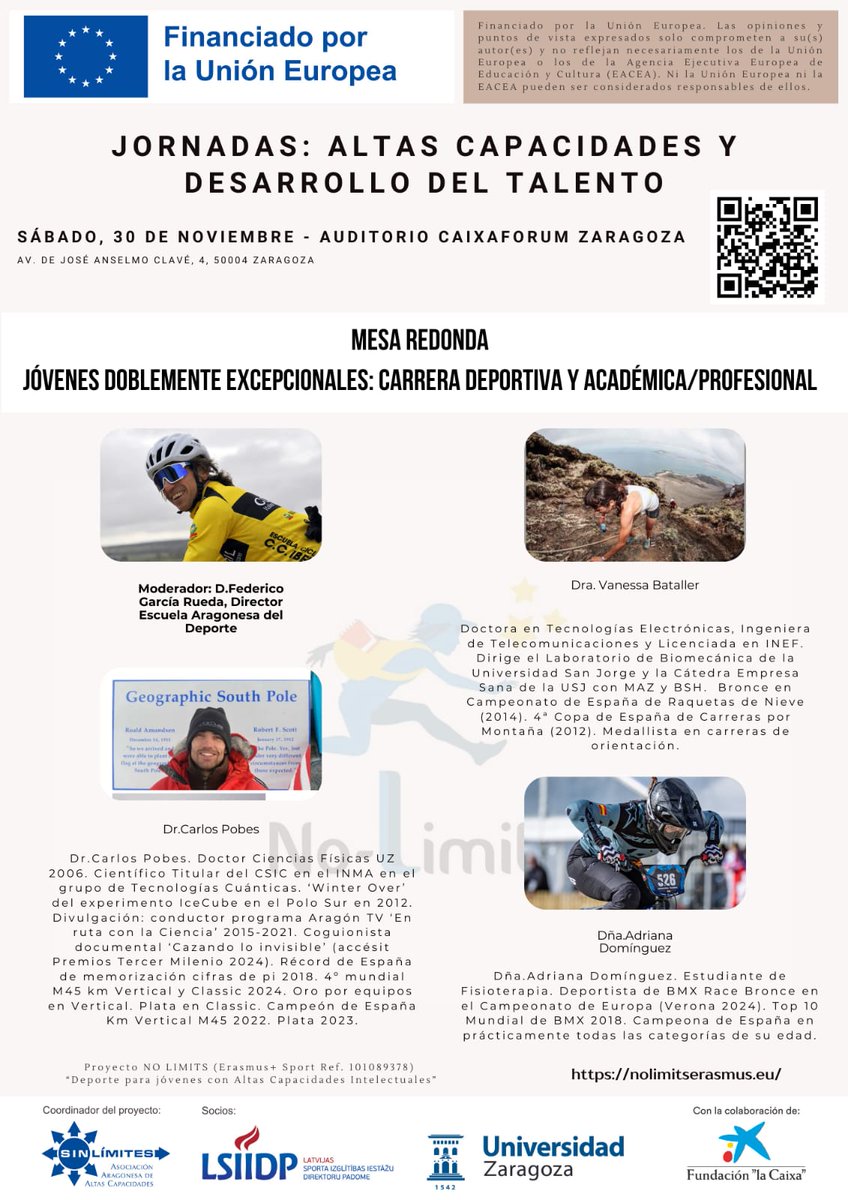 Este sábado 30 en Caixaforum Zaragoza, jornada sobre Altas Capacidades y desarrollo del talento. Con una mesa sobre doble excepcionalidad que no te puedes perder...<a href="/EuSport/">EUSport</a> <a href="/CaixaForum/">CaixaForum</a>