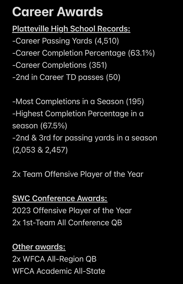TJ Pink (@tristanjpink) on Twitter photo Thankful for those that have helped me these past 2 years to achieve so much! I am proud to graduate as a 5x school record holder.
My recruitment is still open & I am looking for a home!
6’1, 185. ‘25 QB. Hudl Link ⬇️
hudl.com/profile/161355…
<a href="/travisWSN/">Travis Wilson</a> <a href="/IAltfillisch/">Isaiah Altfillisch</a> Thankful for those that have helped me these past 2 years to achieve so much! I am proud to graduate as a 5x school record holder.
My recruitment is still open & I am looking for a home!
6’1, 185. ‘25 QB. Hudl Link ⬇️
hudl.com/profile/161355…
<a href="/travisWSN/">Travis Wilson</a> <a href="/IAltfillisch/">Isaiah Altfillisch</a>
