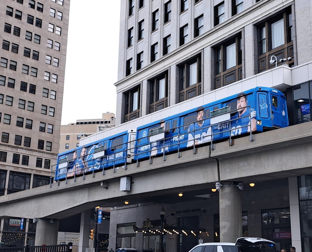 They wrapped The People Mover with The People Mover
<a href="/Justin_Rogers/">Justin Rogers | Detroit Football Network</a> <a href="/DetroitOnLion/">Jeremy Reisman</a> <a href="/BenjaminSRaven/">Ben Raven</a>