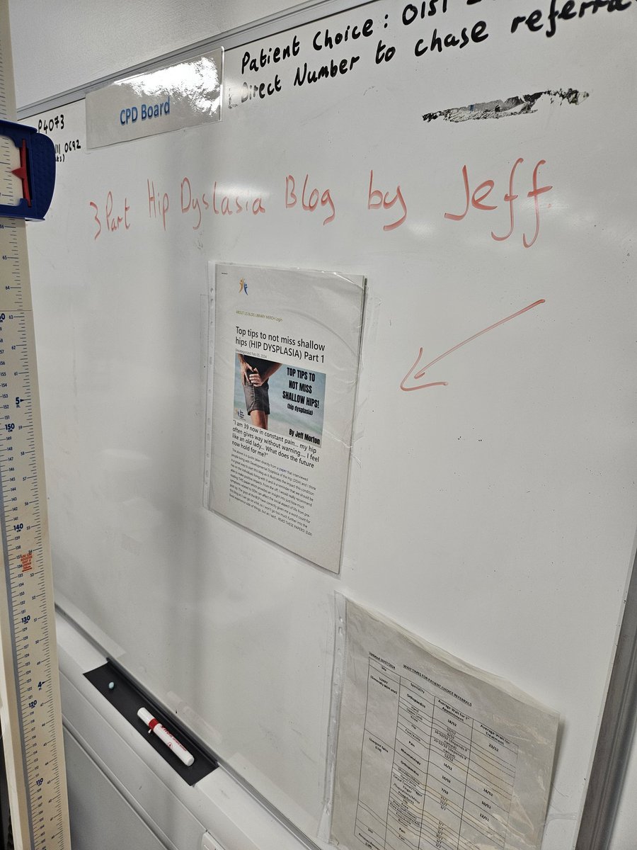 UHLGMSKPHYSIOS's tweet photo. Poor photography skills here but thanks to @jmortonphysio for our latest addition to the CPD Board. Great blog about hip dysplasia - absolute leg guru 🦵📘🤓 https://t.co/bqm10lg0V9