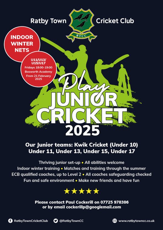 RatbyTownCC's tweet photo. Junior Winter Nets 2025 #Pitchero
https://t.co/7O3jk3fmKB https://t.co/HTT6Na8owz