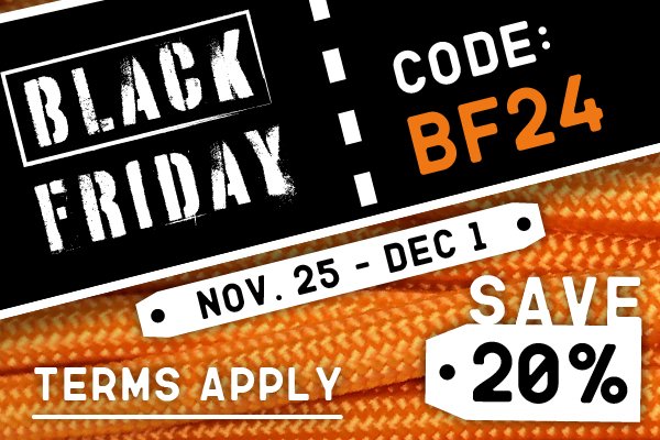 AtwoodRope's tweet photo. Black Friday weekend deals! Use BF24 for 20% off anything that isn't already on sale. Good till Sunday night midnight. Other deals available in the Black Friday sales collection from 26% to 90% off! https://t.co/uswIsZA5d1 #BlackFriday #BlackFridayDeals https://t.co/HbHpUXDQdi