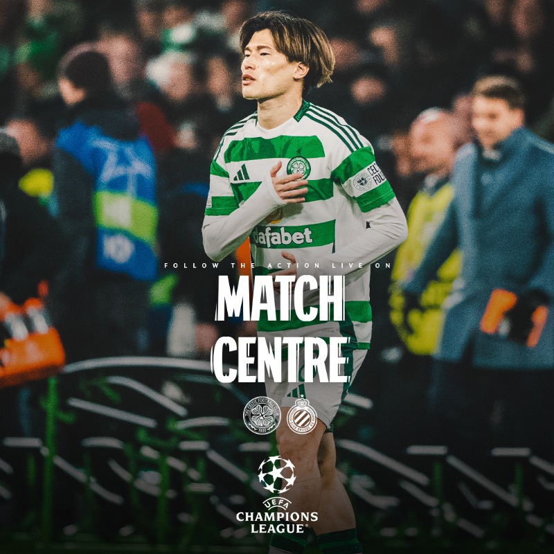 CelticFC's tweet photo. 29' - Latest from Celtic Park:

🟩 Kyogo so close to slipping Daizen through but the Brugge defence deal with it well
🟦 Skov Olsen's effort can't find the target
🟩 Kyogo reaches for a ball over the top but can't divert it in

🟩0️⃣-1⃣🟦

#CelticClubBrugge | #UCL | #CelticFC🍀
