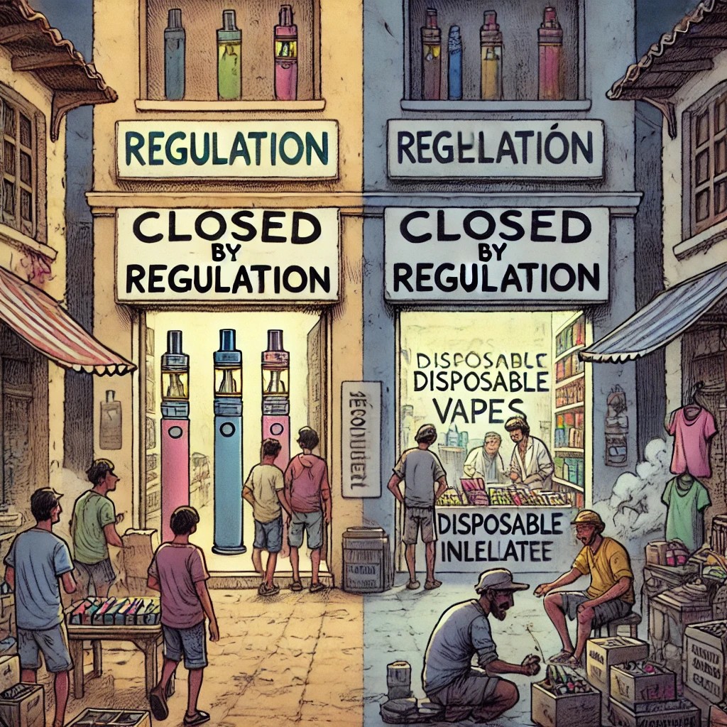 eumorgar's tweet photo. "La ley cierra tiendas de vapeo y destruye negocios, pero no pasa nada: los desechables seguirán al alcance de todos en bazares chinos, carnicerías y kioscos. Prioridades, ¿no? #MinisterioDelTabaco #MeEncantaLaFruta #ElVapeoSalvaVidas 
@sanidadgob https://t.co/vWSx3MHcLN