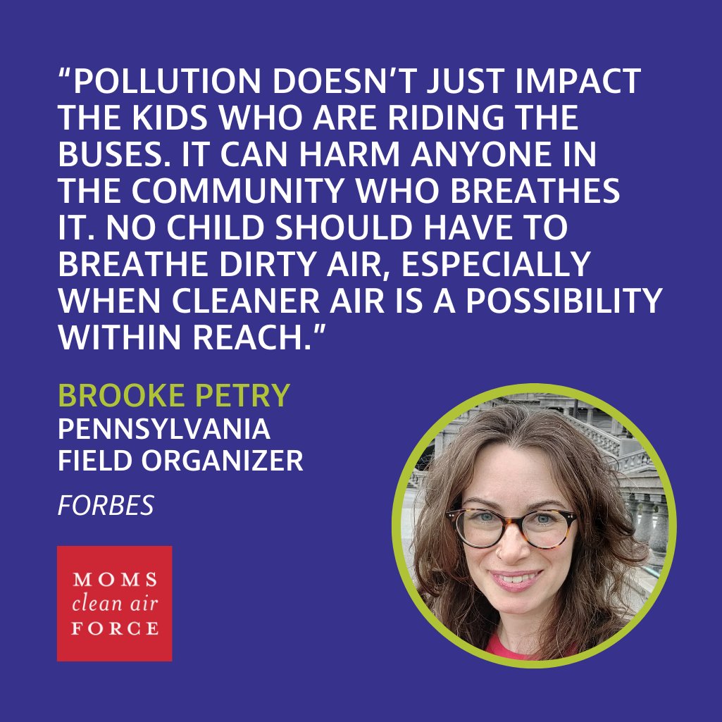 Brooke Petry, a <a href="/CleanAirMoms_PA/">Pennsylvania Moms</a> field organizer, is one of the many parents who love electric school buses! ❤️🚍

Read more in @forbes reporting by <a href="/Jamiehailstone/">Jamiehailstone</a>: forbes.com/sites/jamiehai… #CleanRide4Kids