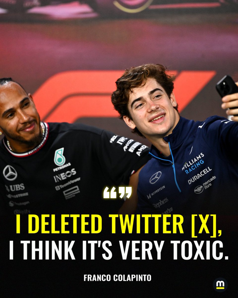 Franco Colapinto has been adjusting to fame and that included deleting Twitter 👀

#formula1