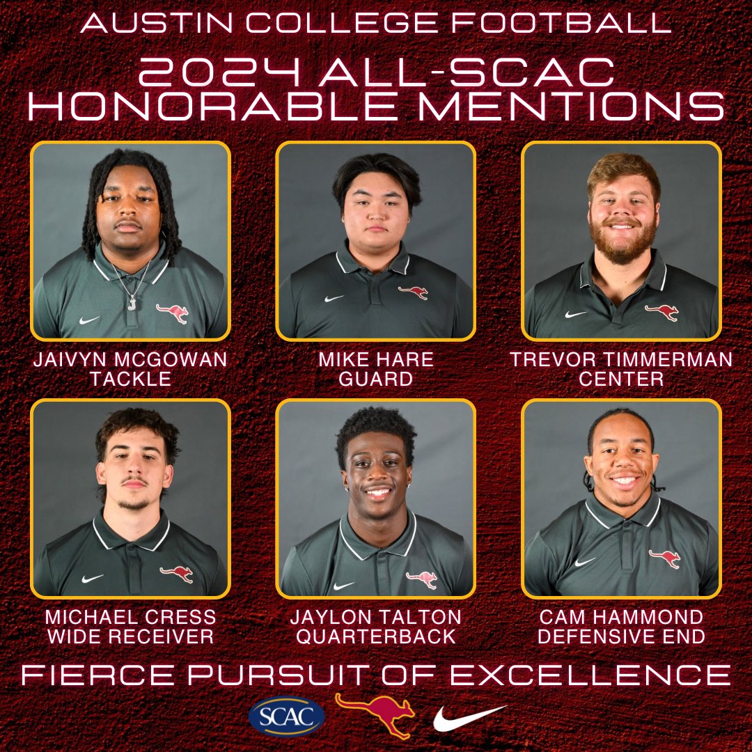 Congratulations to the following players being selected as Honorable Mentions of the 2024 All-SCAC Football Team! These gentlemen have shown what it means to be a Roo and fiercely pursue excellence this year!

#FPE #RSP #RooNation