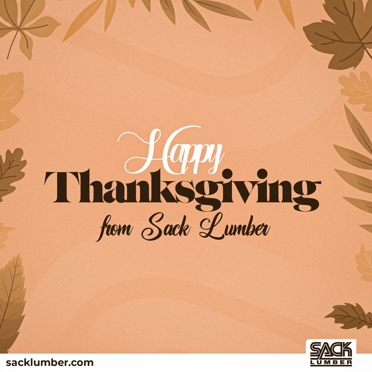 Harvesting gratitude this season 🍂 Wishing you a Thanksgiving full of warmth, joy, and togetherness. 🦃
.
#ThanksgivingCheers #ThankfulForYou #SackLumber