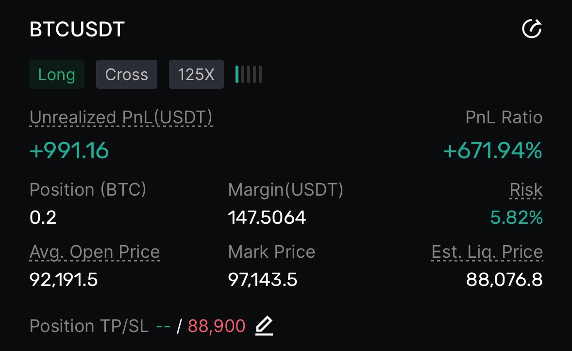 btc 97 den kar aldım üstünde kalırsa tekrar longlarım