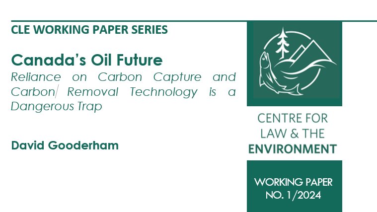 In his latest working paper for <a href="/CLE_Allard/">Centre for Law & the Environment</a>, <a href="/dagooderham/">David Gooderham</a> shows why reliance on #carboncapture and #carbonremoval technology to fulfill Canada's #climatechange commitments is a dangerous trap allard.ubc.ca/sites/default/…