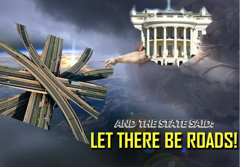 UDeadcommander's tweet image. Whenever someone says “Muh roads” use this meme: