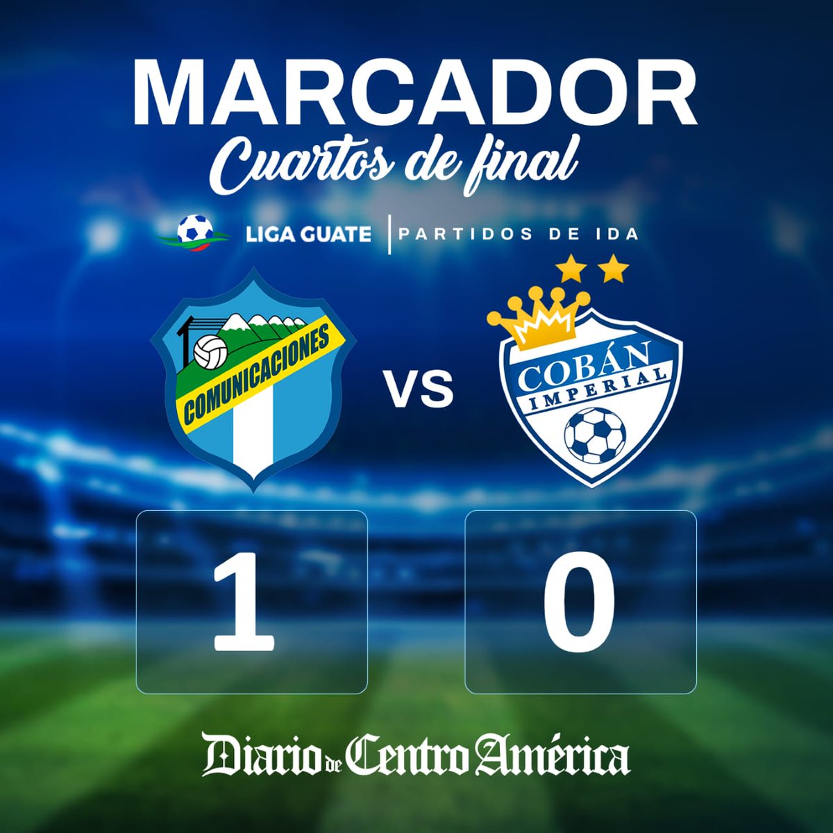 DiariodeCA's tweet photo. #DeportesDCA | Finalizó el duelo en el Estadio Cementos Progreso 🏟️. Los albos toman la ventaja en la serie.
Comunicaciones 👻 1-0 Cobán Imperial 👑
#Apertura2024 #LNFG #CuartosDeIda
Vía: @MaxSPerez_GT https://t.co/FAGHaLk2Jv