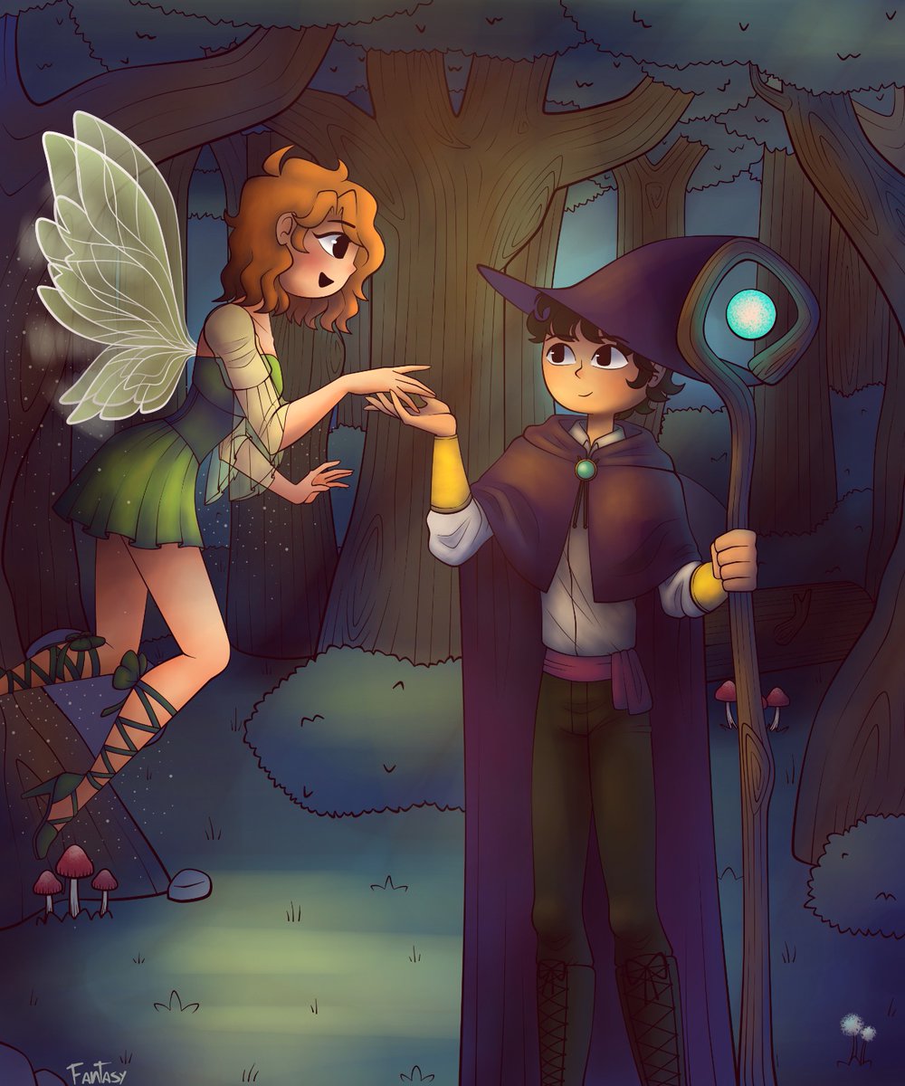 Fantazzzy_'s tweet photo. 🌼; "Esta es la historia de un mago que un día en su bosque encantado lloró... 🧚‍♀️🧙‍♂️"

━ Dibujo dedicado al aweboniao de @BlxxdXP y a la bonita su novia, porque amistad es amigo. 🫂 https://t.co/CGM9GVTvcz
