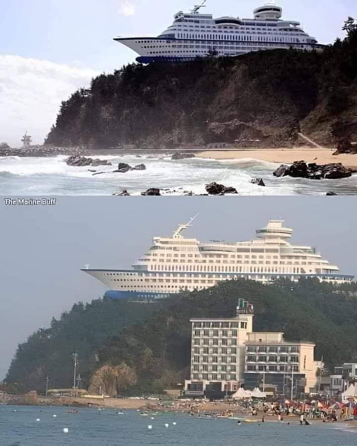 25 metros de altura e pesando 30 mil toneladas, o hotel dispõe de 211 quartos. Entre suas comodidades, estão 6 restaurantes, uma área de karaokê e até uma piscina cheia de água do mar, com vistas deslumbrantes e uma atmosfera marítima.
#CuriosidadesDelMundo