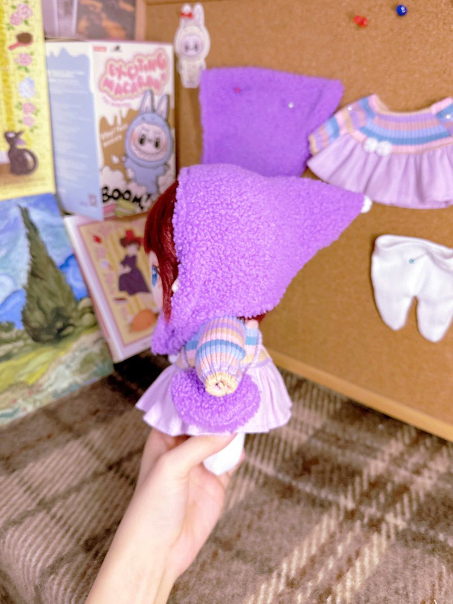Limited design by Thiumma 🌱
💜Shiaa 20cm
• $13/set (including: hat, dress, pants, bag)
• Stocks: 20 sets 

DM for GO ✨✨
#acciocloset