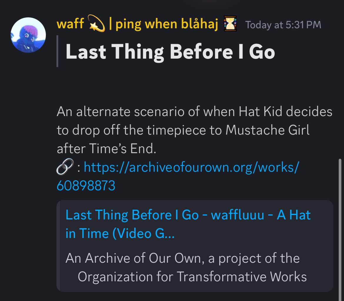 wake up, new ahit oneshot fic just dropped for waff wednesday!

archiveofourown.org/works/60898873