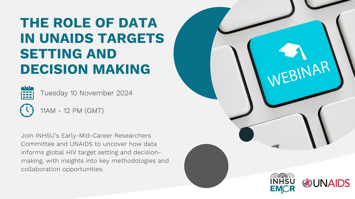 Join @inhepSU #INHSUEMCR and <a href="/UNAIDS/">UNAIDS Global</a> for this free webinar and discover:

➡️ How UNAIDS data drives global HIV targets
➡️ Career &amp; collaboration opportunities

Don’t miss this chance to gain valuable insights to advance your research and career. Register here: