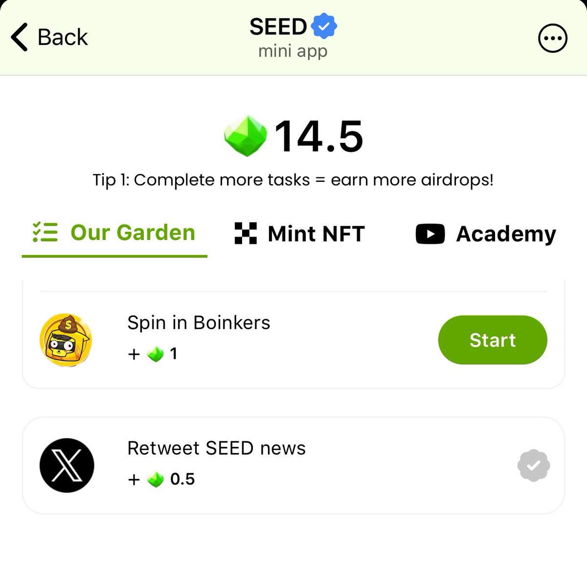 Boinkers 💩💎 (@boinkersio) on Twitter photo Boinkers is excited to have teamed up with <a href="/SeedCombinator/">SEED Combinator 🌱</a> 💩🤝
With SEED Combinator, a thousand-mile journey starts from a single SEED 🌱
Seed is more than Tap-To-Earn — it’s about growing with a sustainable ecosystem designed for you 🙌
You can now find Boinkers in their Boinkers is excited to have teamed up with <a href="/SeedCombinator/">SEED Combinator 🌱</a> 💩🤝
With SEED Combinator, a thousand-mile journey starts from a single SEED 🌱
Seed is more than Tap-To-Earn — it’s about growing with a sustainable ecosystem designed for you 🙌
You can now find Boinkers in their