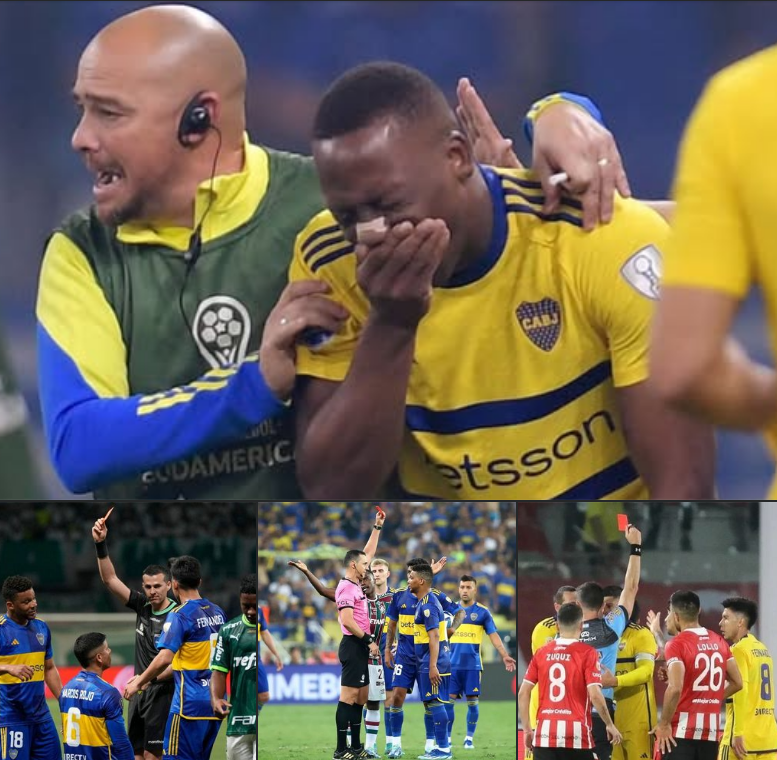 deportes24ar's tweet photo. ⚠️#BocaJuniors tuvo UN EXPULSADO en SIETE DE SUS ÚLTIMOS 13 PARTIDOS MATA-MATA:

🟥 Marcos Rojo vs Palmeiras (SF vuelta Libertadores 2023)
🟥 Frank Fabra vs Fluminense (Final Libertadores 2023)
🟥 Marcelo Saracchi vs Estudiantes de La Plata (Semi Copa Argentina 2023)
🟥 Cristian Lema vs Estudiantes de La Plata (Semi Copa de la Liga 2024)
🟥 Milton Delgado vs Independiente del Valle (Vuelta de 16vos de Sudamericana 2024)
🟥 Luis Advíncula vs Cruzeiro (8vos vuelta Sudamericana 2024)
🟥 Luis Advíncula vs Vélez Sarsfield (Semi Copa Argentina 2024)