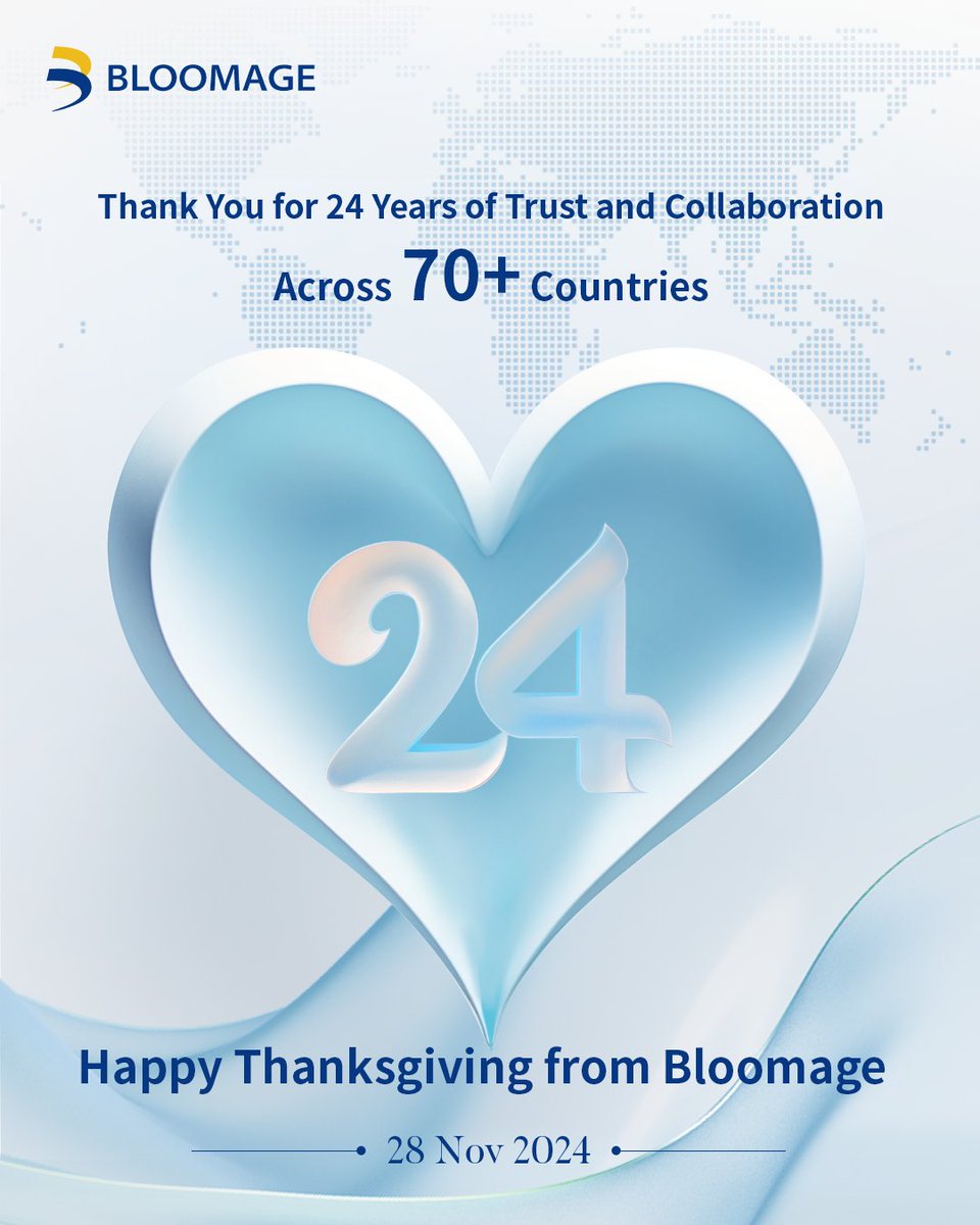 BloomageHX's tweet photo. On #Thanksgiving2024 , we’re expressing our gratitude for our partners, customers, and team who inspire us every day. Together, we're advancing #health, #beauty , and vitality to create a more vibrant future for all.
Wishing you a joyful and abundant Thanksgiving!
#Bloomage https://t.co/lPdJbjuImi
