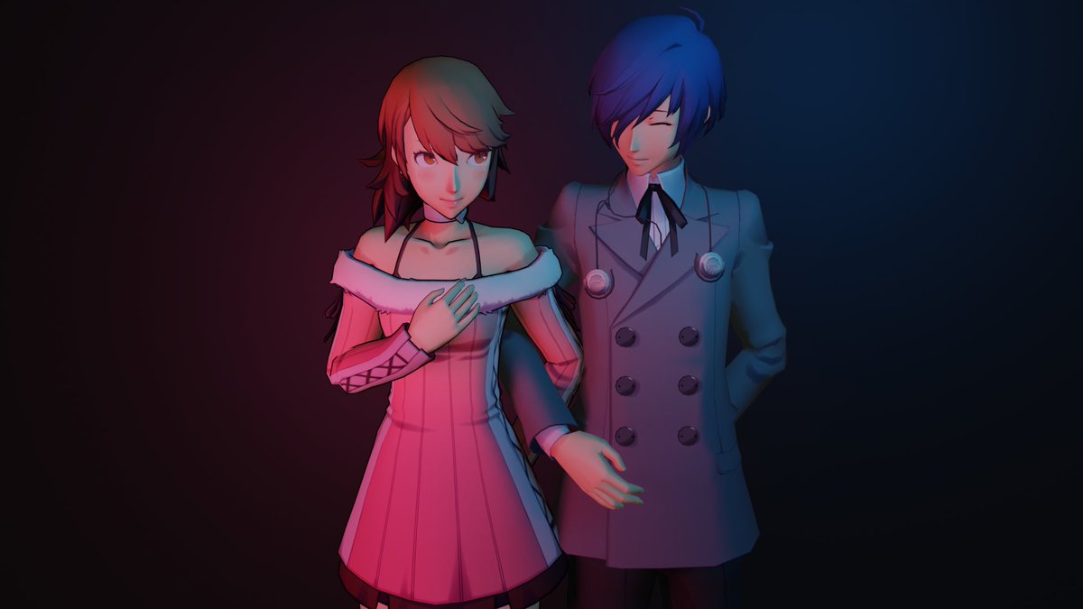 rotwritten's tweet photo. 🩷💙

First render in years I forgot how blender works but take this test I did with shuyuka I guess 

#shuyuka #persona3 #p3 https://t.co/5IDmOCR1Uy
