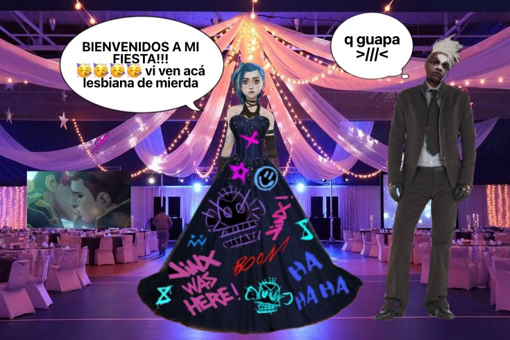 — ☆ mini au #arcane caitvi 

donde alquilan una finca para celebrar los 15 años de jinx y vi tiene un flechazo con la hija de los dueños. 

o donde caitlyn está castigada y la obligan a supervisar la finca de sus papás mientras los nuevos clientes están ahí.