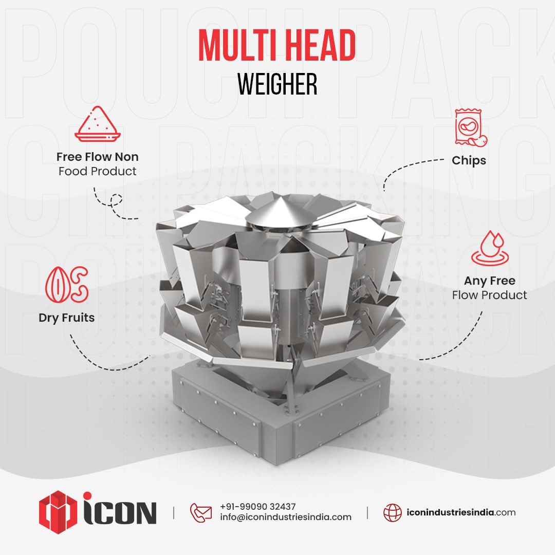 iconpacktech's tweet image. Accurate and efficient packing for dry fruits, chips, and all free-flow products 
powered by our Multi-Head Weigher.

#multihead #dryfruits #highspeedmachining
#food #foodpackaging #foodindustry
#iconpacktech #icon #packagingmachine
#packagingsolutions #packagingmachinery
