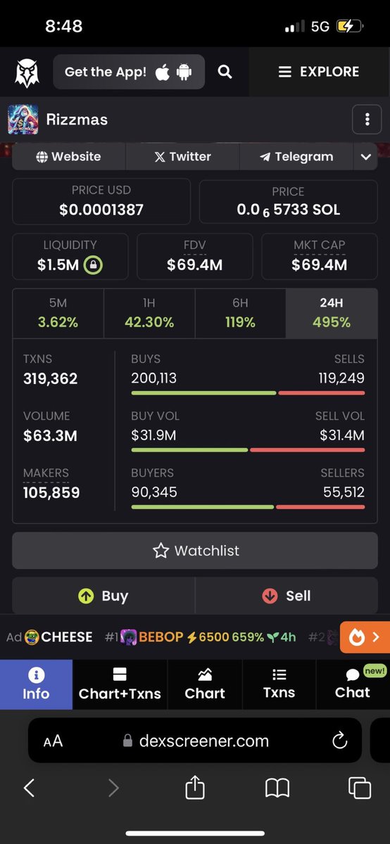 W1ttz1's tweet photo. Let’s take $Rizzmas to the moon 🚀🚀🚀🚀

The figures don’t lie! You’re not too late! Not even December yet!

#crypto #memecoin #rizzmas #rizzmaseve #rizzmascoin #trader #invest https://t.co/VL8fokbHJy