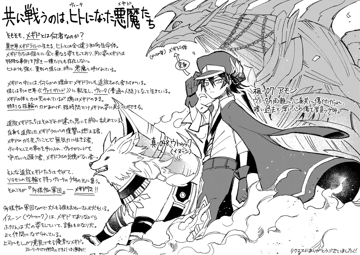 ちょっと情報古いところがありますが、以前リクエストで作ったメギド大好きペーパー載せておきます 