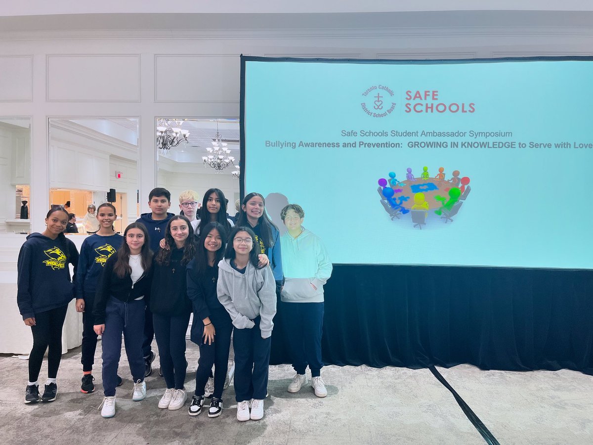 StCharlesTCDSB3's tweet photo. Student Leadership Team representing at Safe Schools Symposium! https://t.co/pivfWpRhcv