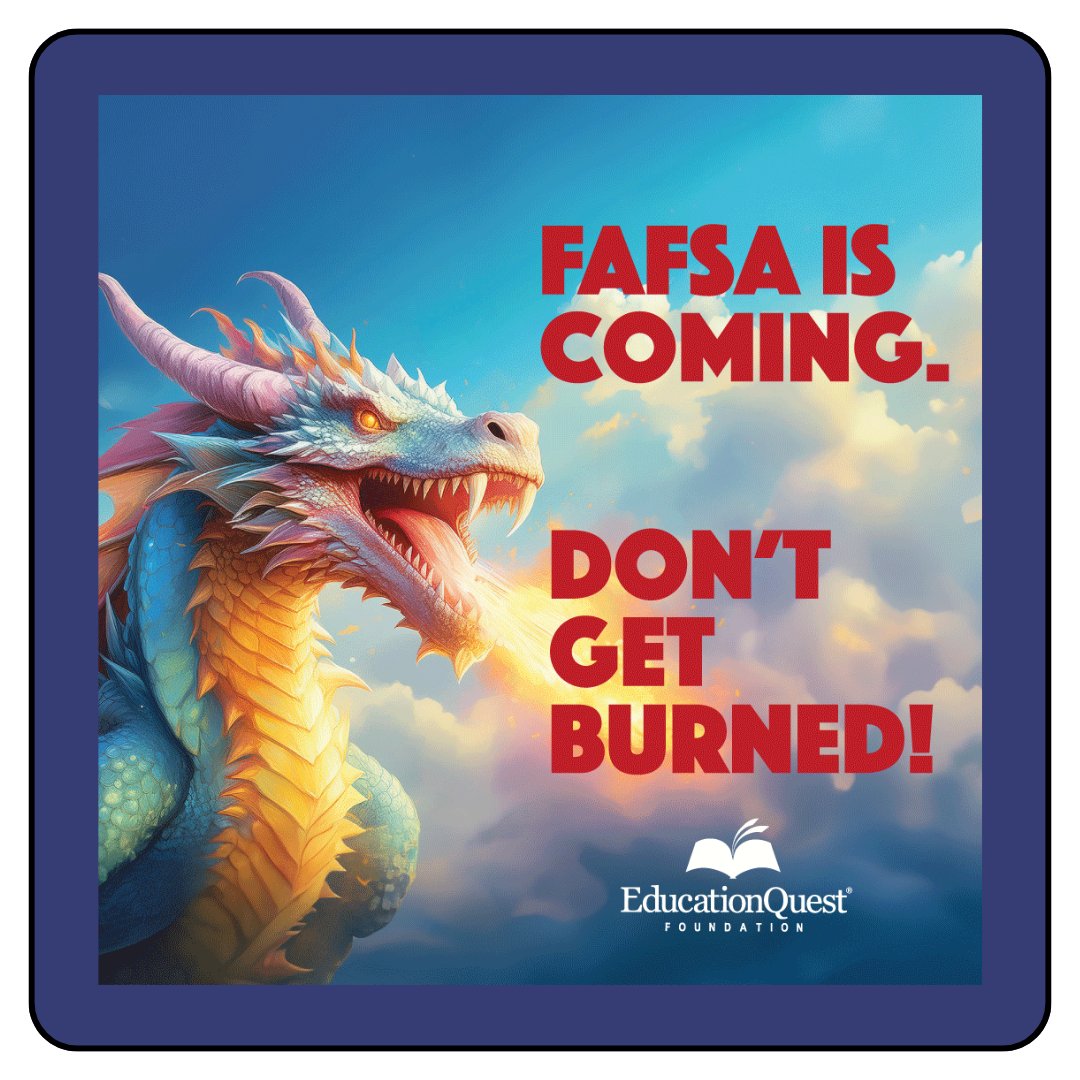 🔥 FAFSA is coming… December 1. The battle for financial aid is almost here! Sharpen your swords (or pencils) and prepare for victory by visiting 👉 DoTheFAFSA.org 🐉

#FinancialAid #DoTheFAFSA #FAFSA #College