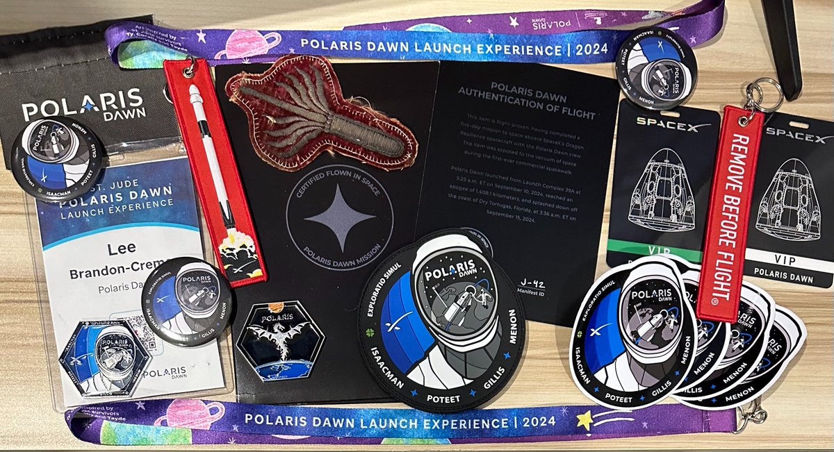 ShuttleAlmanac's tweet image. Arrived today. My 5xGrandfather's British Naval Rocket Brigade patch. Flown in Space during @PolarisProgram's #PolarisDawn Sept. 10-15, 2024 to over 1,400 km & 75 orbits. Exposed to open Space during the World's first non-govt EVA. Thank you @rookisaacman & Casey Phillips!