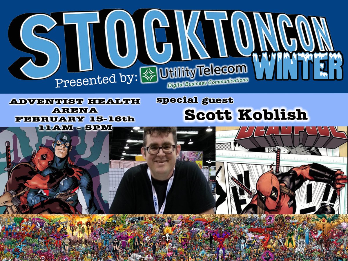 Please welcome our next Special Guest for StocktonCon Winter, presented by Utility Telecom on February 15-16 at Adventist Health Arena, Scott Koblish!
Scott is a comic book artist who has worked on more than 600 books for Marvel, Disney, and DC Comics as a penciller and inker.