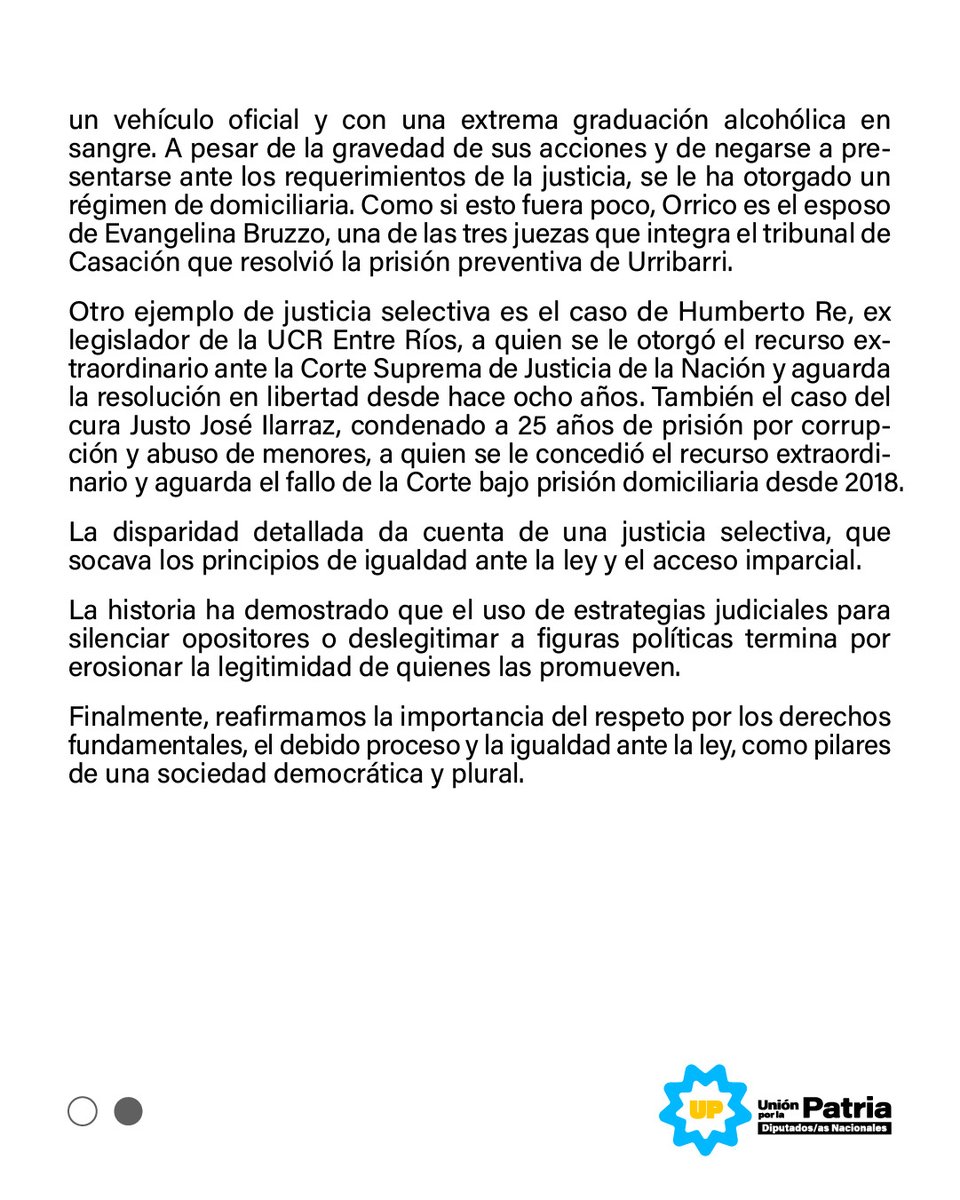 📄 • #COMUNICADO 
REPUDIO AL ACCIONAR DE LA JUSTICIA Y SOLIDARIDAD CON URRIBARRI, AGUILERA Y BÁEZ ANTE LA PERSECUNCIÓN POLÍTICA

⬇️
