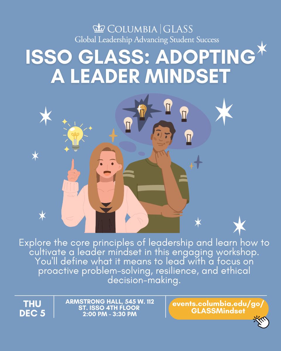 Join us for a dynamic workshop on cultivating a leader’s mindset with facilitator Brian Mateo from Carnegie Council. Explore proactive problem-solving, resilience, and ethical decision-making to drive positive change

RSVP here: buff.ly/3Z7jw1g