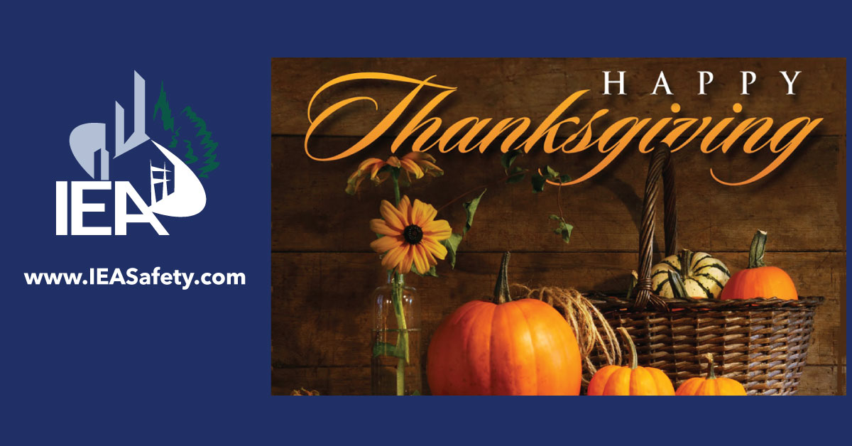 🍂🦃 Happy Thanksgiving from IEA Safety! 🦃🍂

As we gather to celebrate this season of gratitude, we want to take a moment to express our heartfelt thanks to all of you—our clients, partners, and community. Your commitment to creating safer environments inspires us every day.