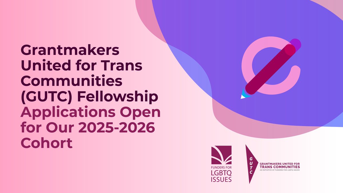 LGBTfunders's tweet photo. Our Grantmakers United for Trans Communities (GUTC) Leaders Fellowship is officially accepting applications for its next cohort!

Apply today and share with anyone in your network who might benefit from this opportunity!

https://t.co/qsNN48KrMe https://t.co/rXm1eb21pw