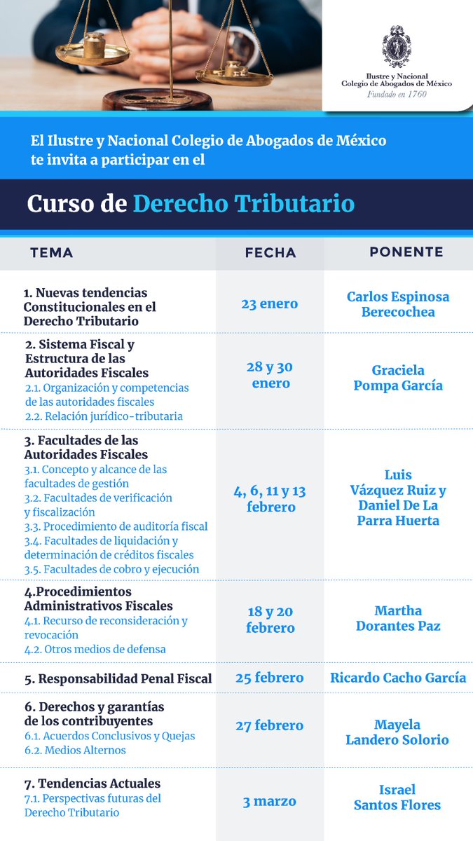INCAM_Abogados's tweet photo. "Nuevas tendencias Constitucionales en el Derecho Tributario", será el tema que el Dr. @cespinosab  presentará en el curso de #derechotributario que iniciará el jueves 23 de enero de 2025.
Conoce la agenda en https://t.co/jN1NpJkiVo
Inscríbete en el correo cursos@incam.org https://t.co/cyvtuWmJRW