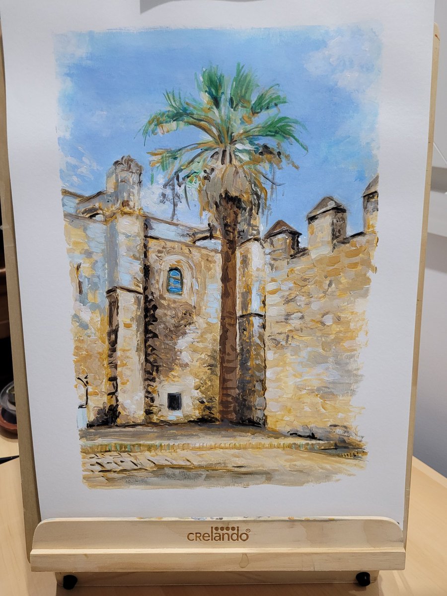albertoberlang2's tweet photo. Vejer de la Frontera, acrílico sobre papel. https://t.co/sIz9BwcByn