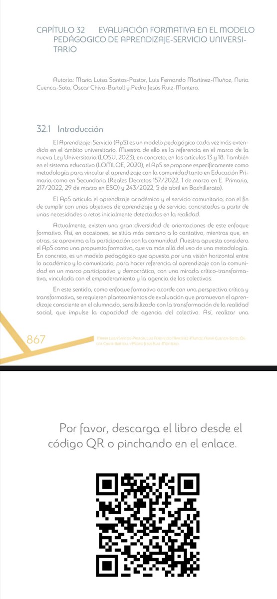 mlsantospastor's tweet photo. 💪🏼Esfuerzo, orgullo y colaboración Trabajo emocionante⏭️Avances en #ApSU🤓Gracias 🫶🏻 ⁦@Angel_P_Pueyo⁩ ⁦@dhortiguela1⁩ Carlos y Raúl
EVALUACIÓN FORMATIVA EN EL MODELO PEDAGÓGICO DE APRENDIZAJE-SERVICIO UNIVERSITARIO https://t.co/uDsMcCVe7S https://t.co/Vyq2LCZT9c
