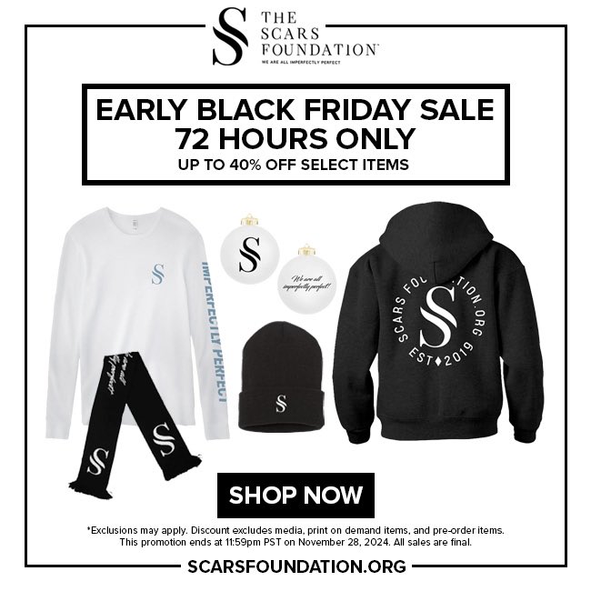 ScarsFoundation's tweet image. SHOP OUR BLACK FRIDAY DEALS AT THE OFFICIAL SCARS STORE! 🖤 Visit: shop.godsmack.com/collections/sc…
#blackfriday #shop #onlineshopping #holidaygifts #holidaydeals #christmasshopping #christmasgifts #mentalhealth #mentalhealthawareness #shopforacause #godsmack #sale #blackfridaysale