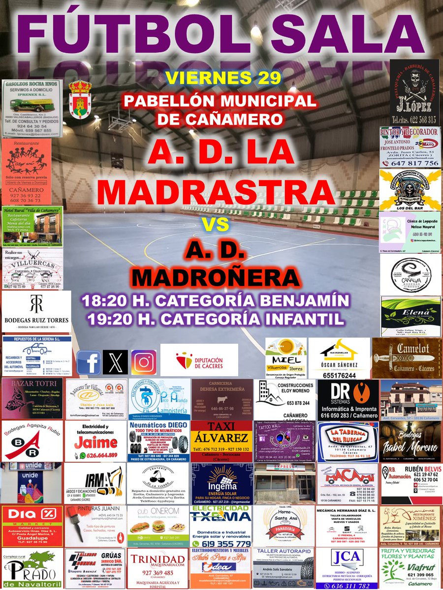 ⚽️ Jornada 6 ⚽️

🆚 @ad_madronera_fs 
📍 Pabellón Municipal de Cañamero (La Pelua)
📆 Viernes 29 de Noviembre 
⏱️ 18:20 H y 19:20 H

❤️ SOMOS EQUIPO 🤍